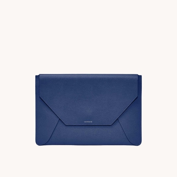 Senreve Handbags - Senreve Blue Leather Clutch or Laptop Sleeve